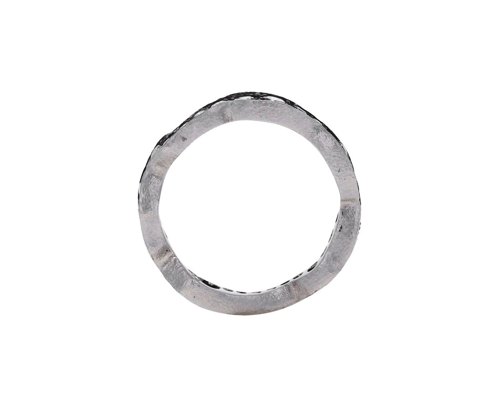 Platinum Wide Wavy Full Cut Diamond Band