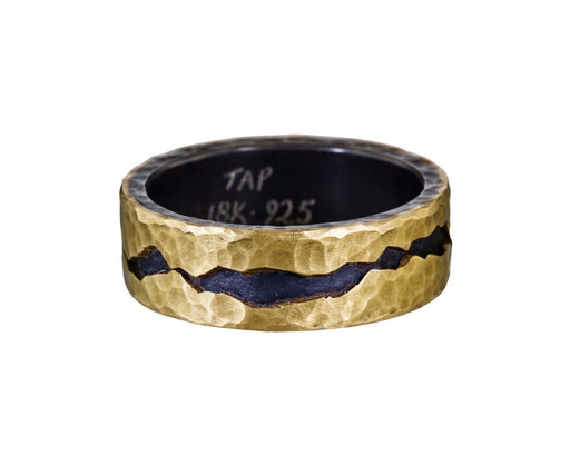 Gold and Silver Fissure Cut Men's Band - TWISTonline 