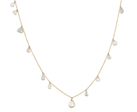 Todd Pownell Mixed Pear Shaped Rose Cut Diamond Dangle Necklace