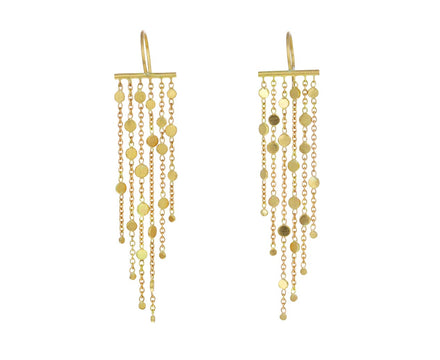 Gold Six Strand Falling Dust Earrings