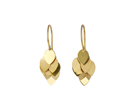 Gold Petal Cluster Earrings
