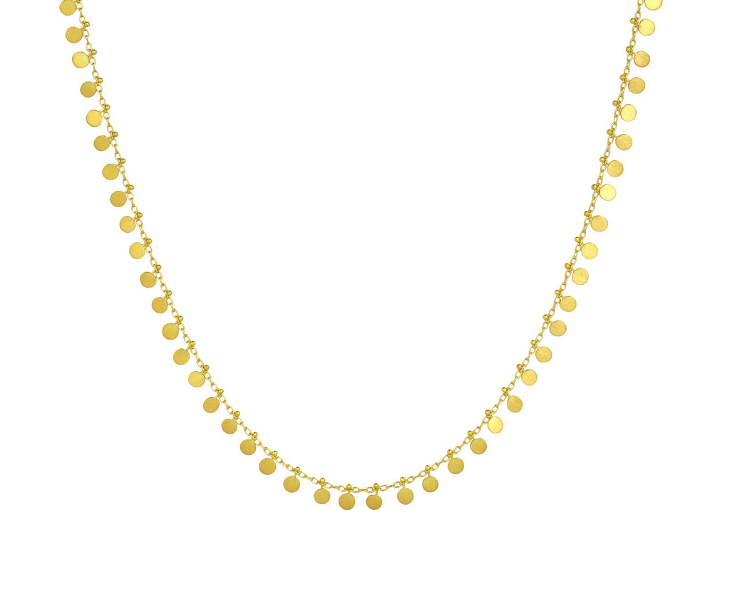 Dainty Gold Chain Necklace with Single Dot Bead, Women Jewelry