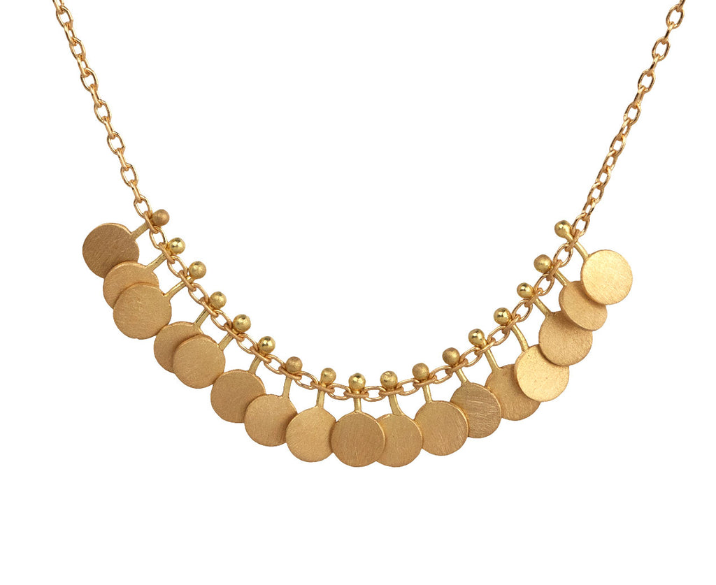Sia Taylor Gold Mini Dots Arc Pendant Necklace Close Up