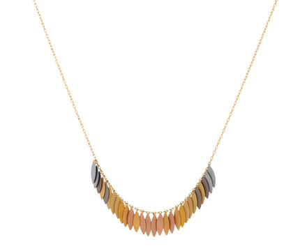 Sia Taylor Rainbow Gold Leaf Arc Necklace