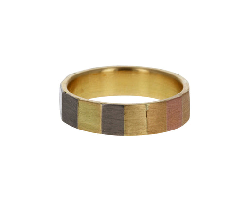 Large Rainbow Gold Faceted Band