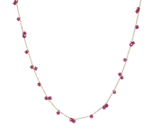TenThousandThings Double Studded Ruby Mid-Length Necklace