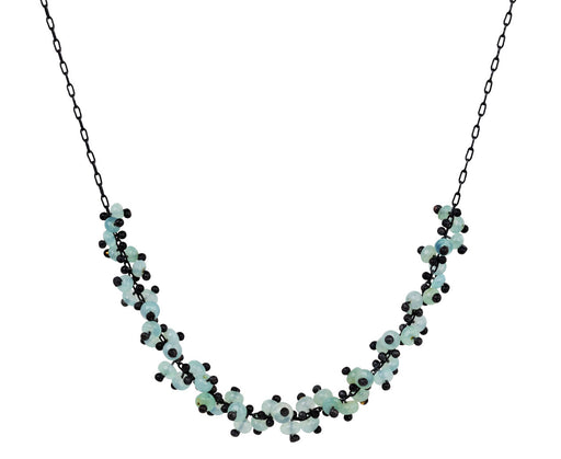TenThousandThings Beaded Peruvian Opal Spiral Cluster Pendant Necklace