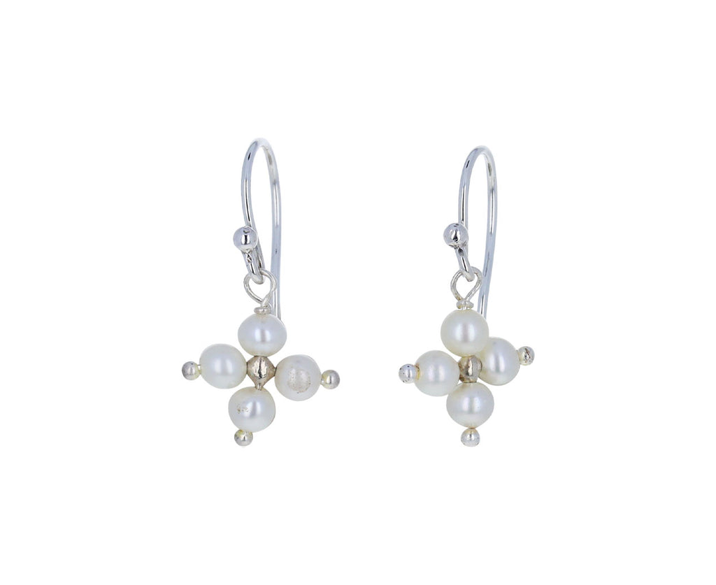 Pearl cross earrings hot sale