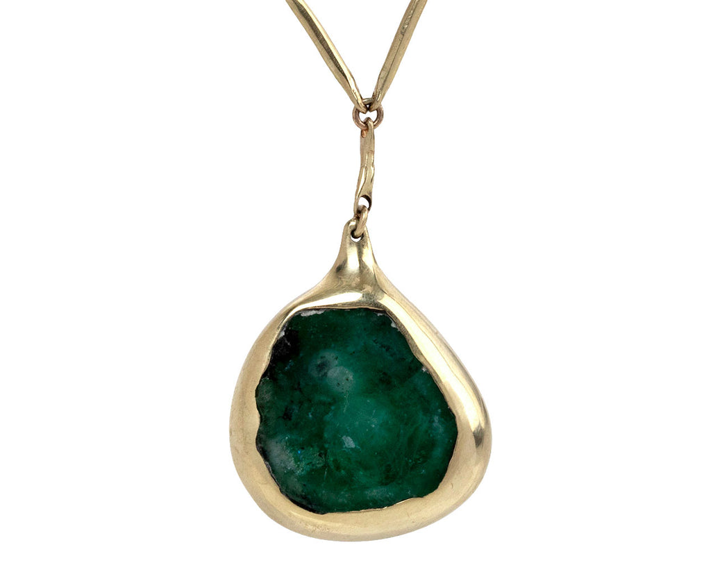 Ten Thousand Things Organic Emerald Pendant Necklace Close Up