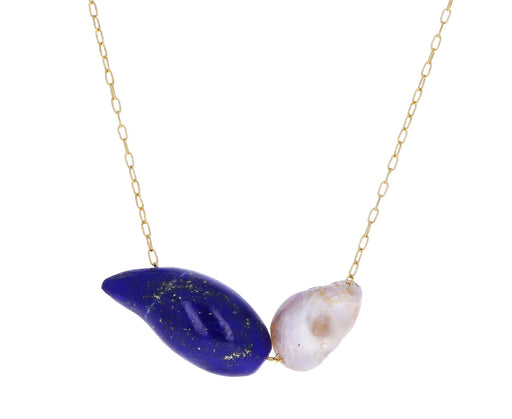 Lapis and Natural Pearl Necklace