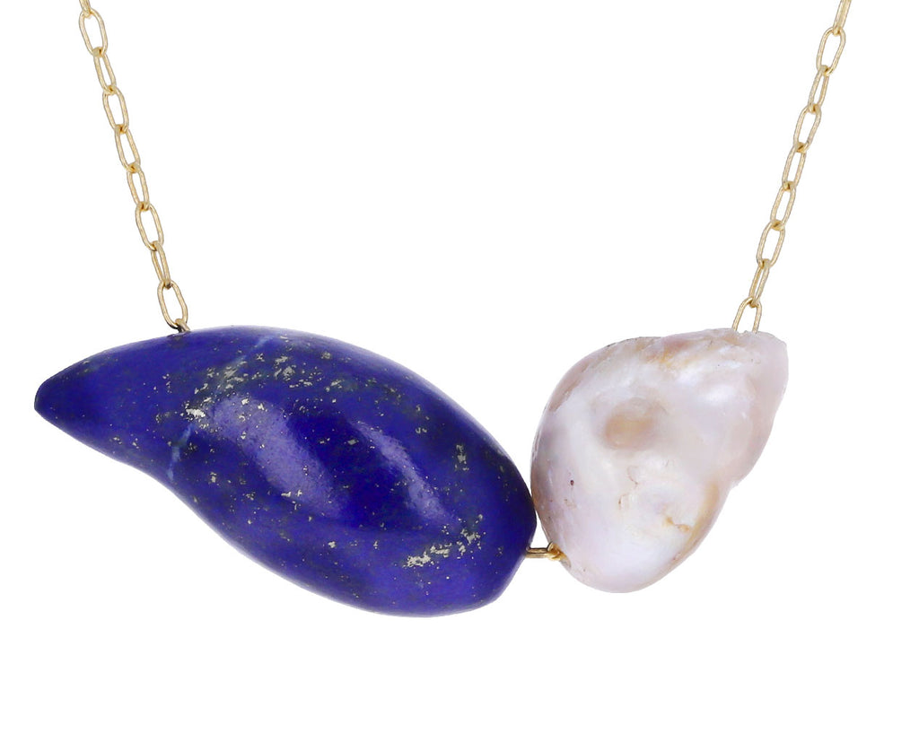 Lapis and Natural Pearl Necklace