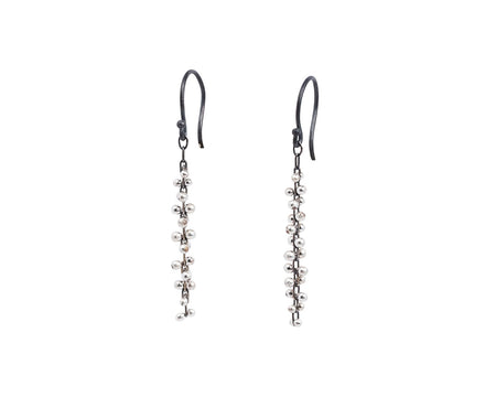 Short Silver Cluster Earrings