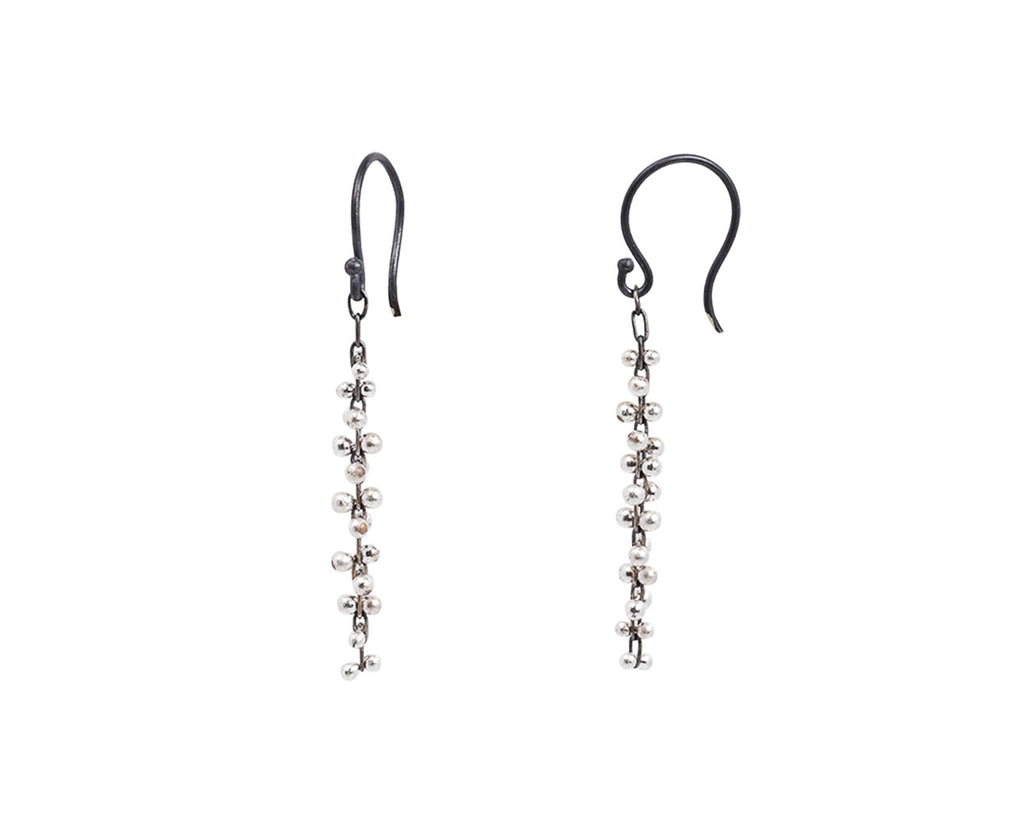 Short Silver Cluster Earrings