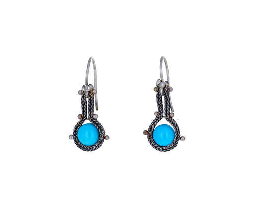 Turquoise Chain Wrapped Earrings