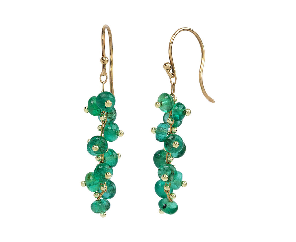 TenThousandThings Emerald Spiral Earrings Side View
