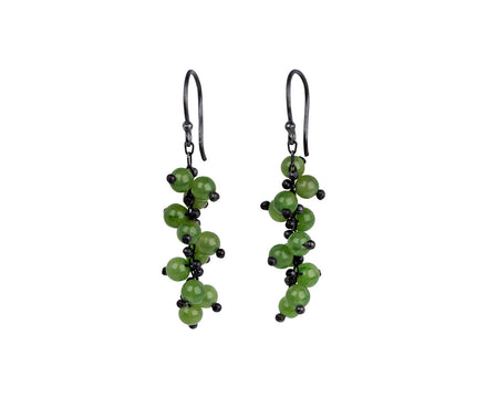 TenThousandThings Beaded Jade Spiral Earrings