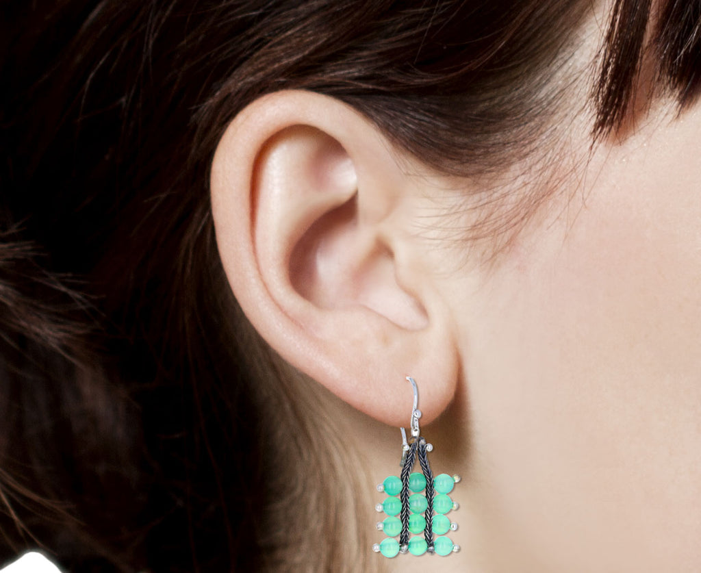 Chrysoprase Studded Earrings