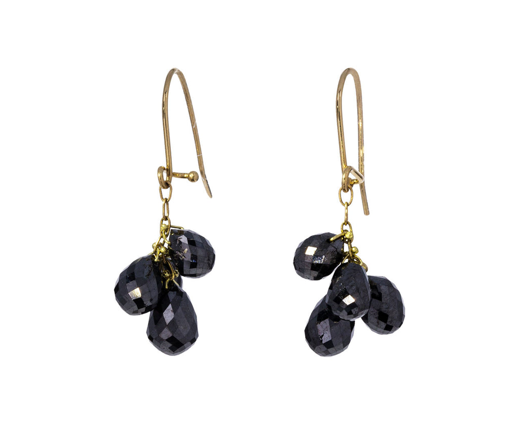 Black Diamond Briolette Cluster Earrings - TWISTonline 