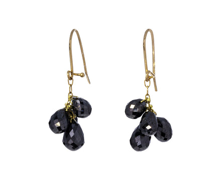 Black Diamond Briolette Cluster Earrings - TWISTonline 