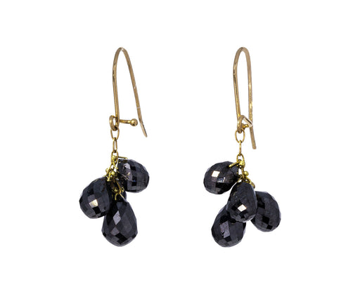 Black Diamond Briolette Cluster Earrings - TWISTonline 