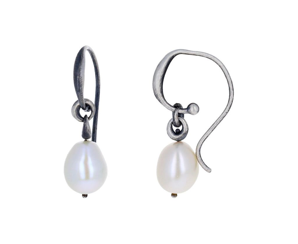 Silver White Pearl Earrings