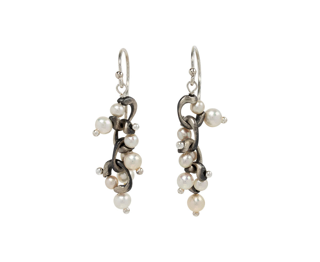 Pearl Cluster Loop Earrings
