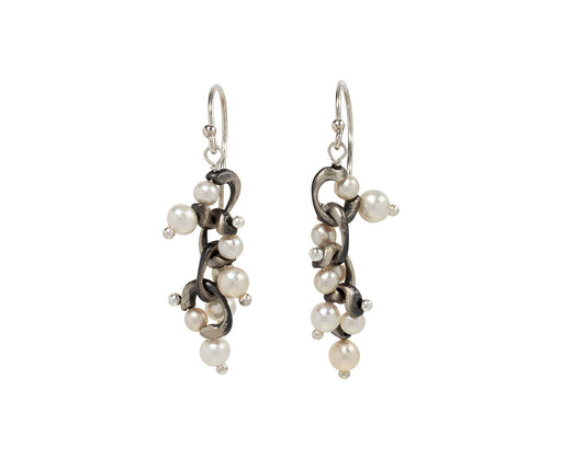 Pearl Cluster Loop Earrings