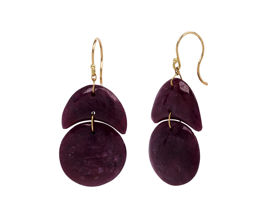 TenThousandThings Ruby Tiny Arp Earrings Side View