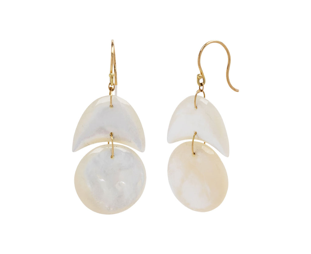TenThousandThings Mother-of-Pearl Tiny Arp Earrings Side View