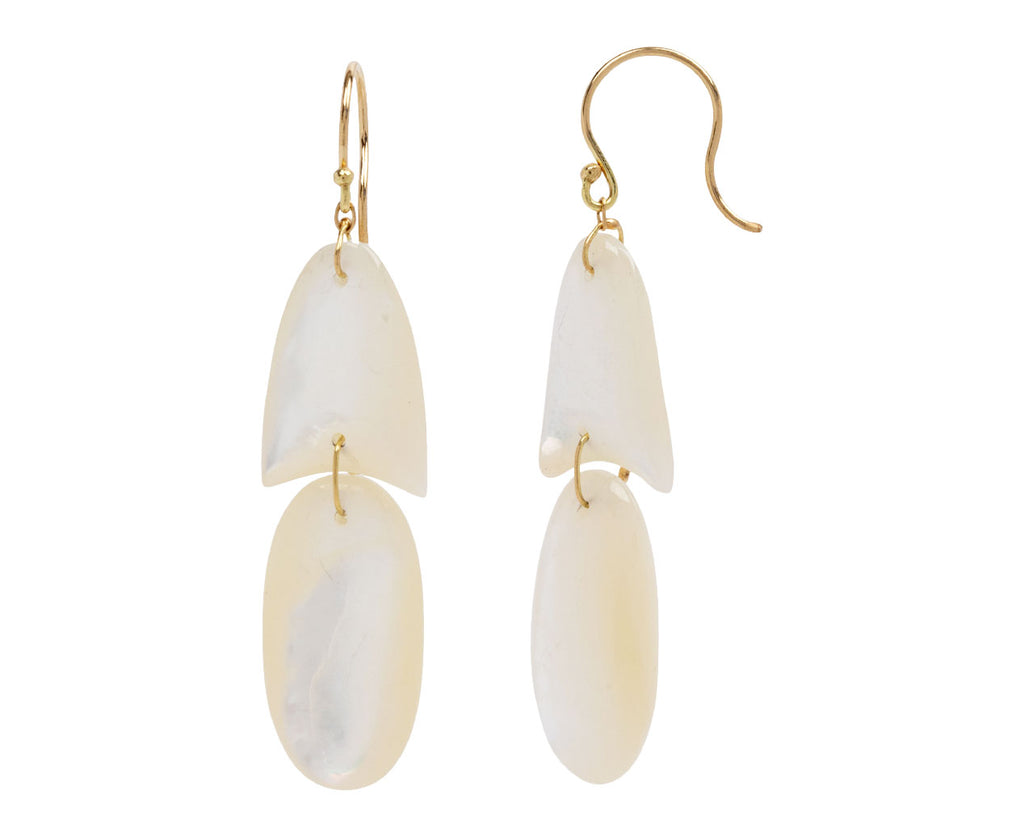 TenThousandThings Mother-of-Pearl Arrowhead Earrings Side View