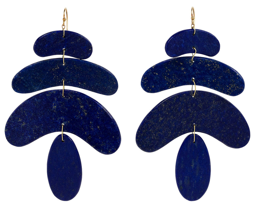 Large Lapis Totem Earrings