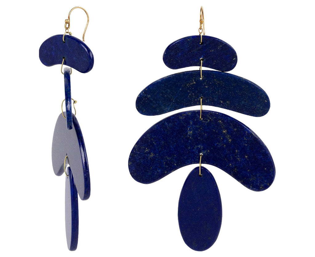 Large Lapis Totem Earrings