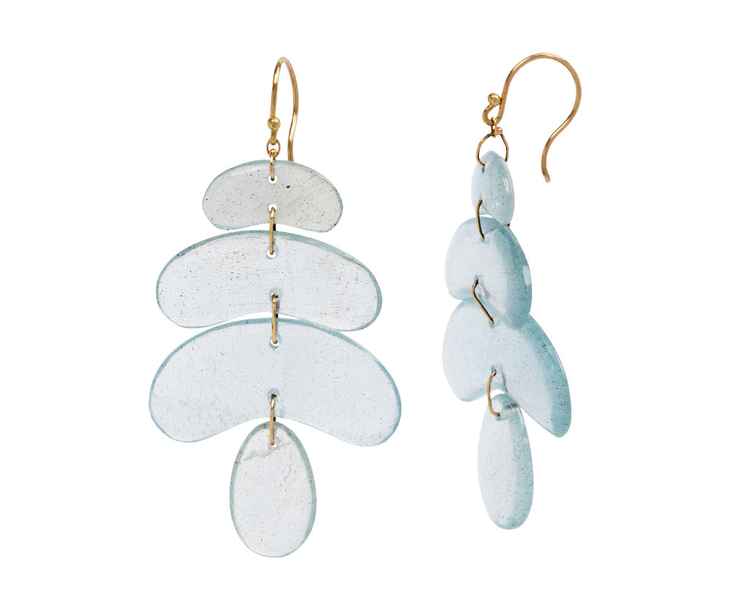Small Aquamarine Totem Earrings
