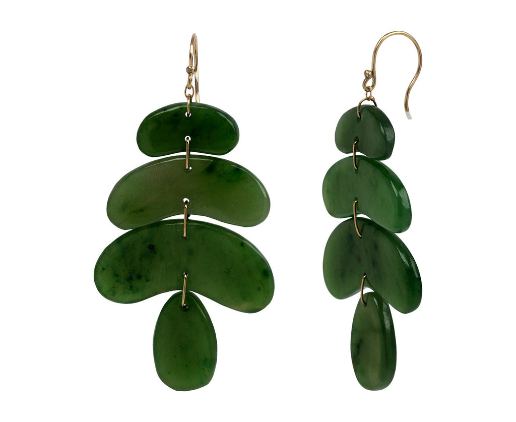 Ten Thousand Things Small Jade Totem Earrings Side