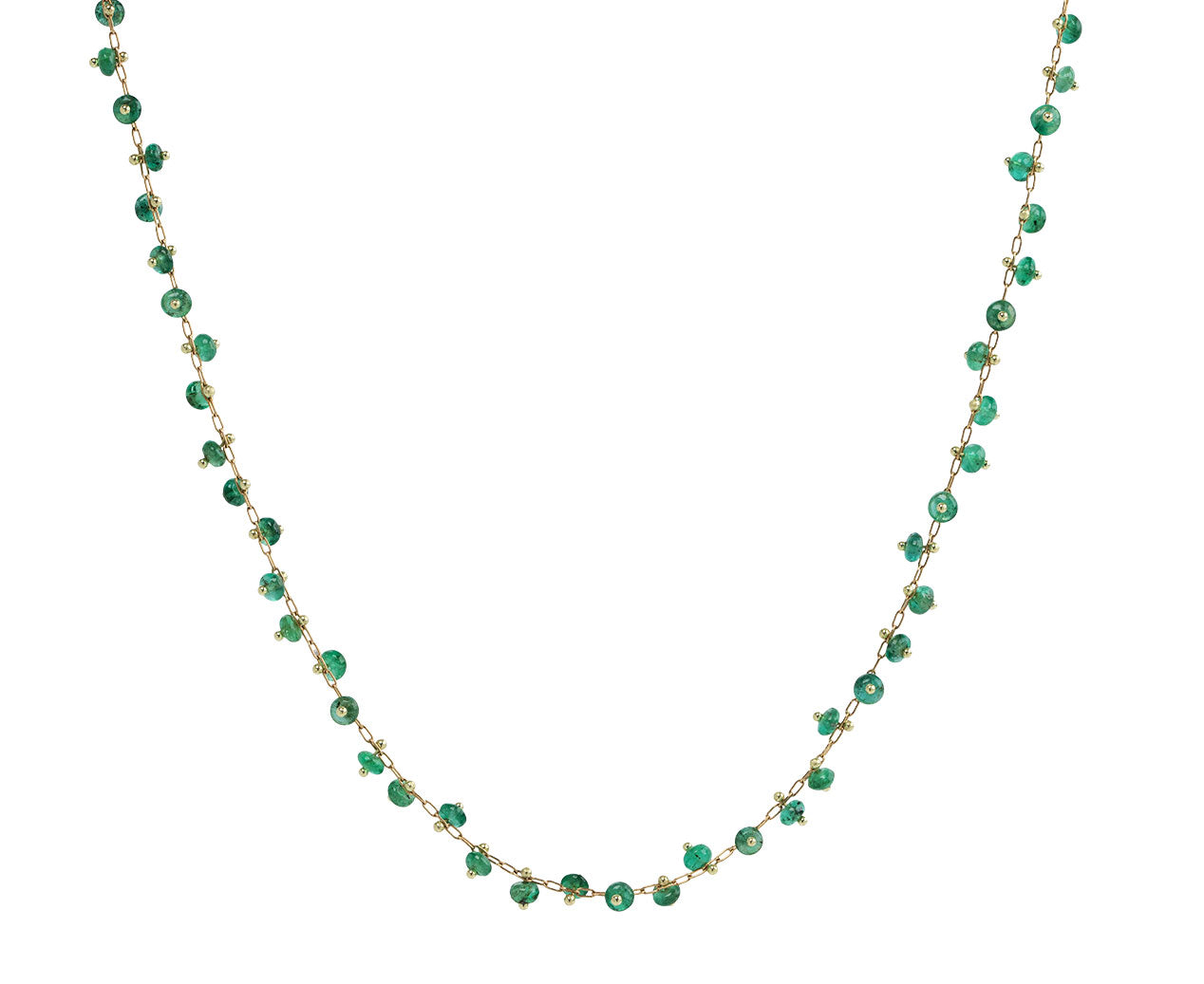 Emerald Double Studded Necklace