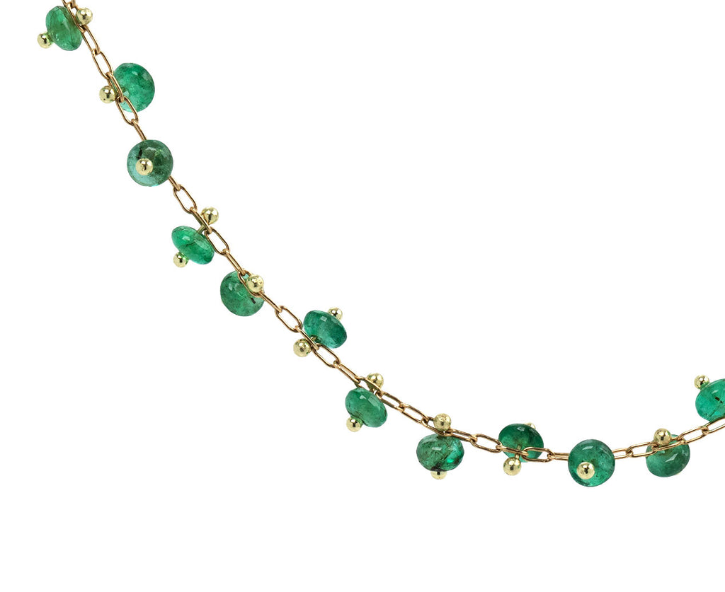 TenThousandThings Emerald Double Studded Necklace Close Up