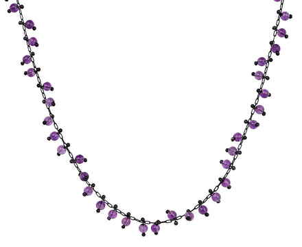 TenThousandThings Beaded Amethyst Spiral Choker Necklace