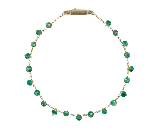 TenThousandThings Gold and Emerald Double Studded Beaded Bracelet