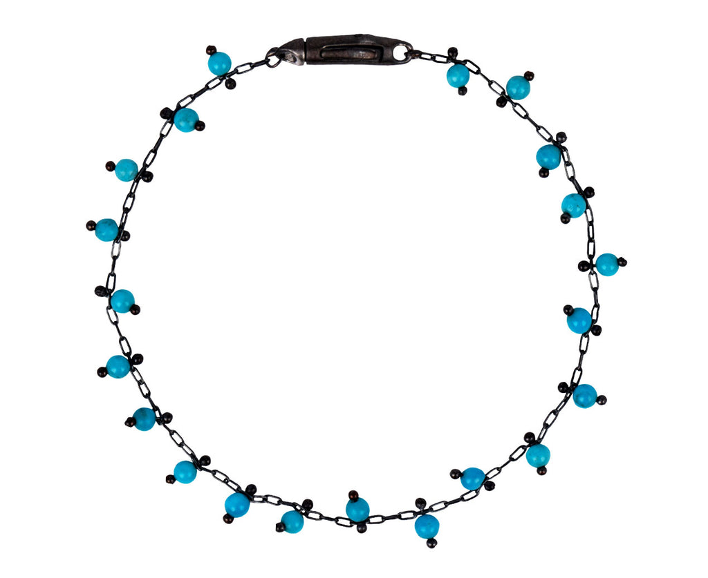 TenThousandThings Oxidized Sterling Silver Turquoise Studded Bracelet