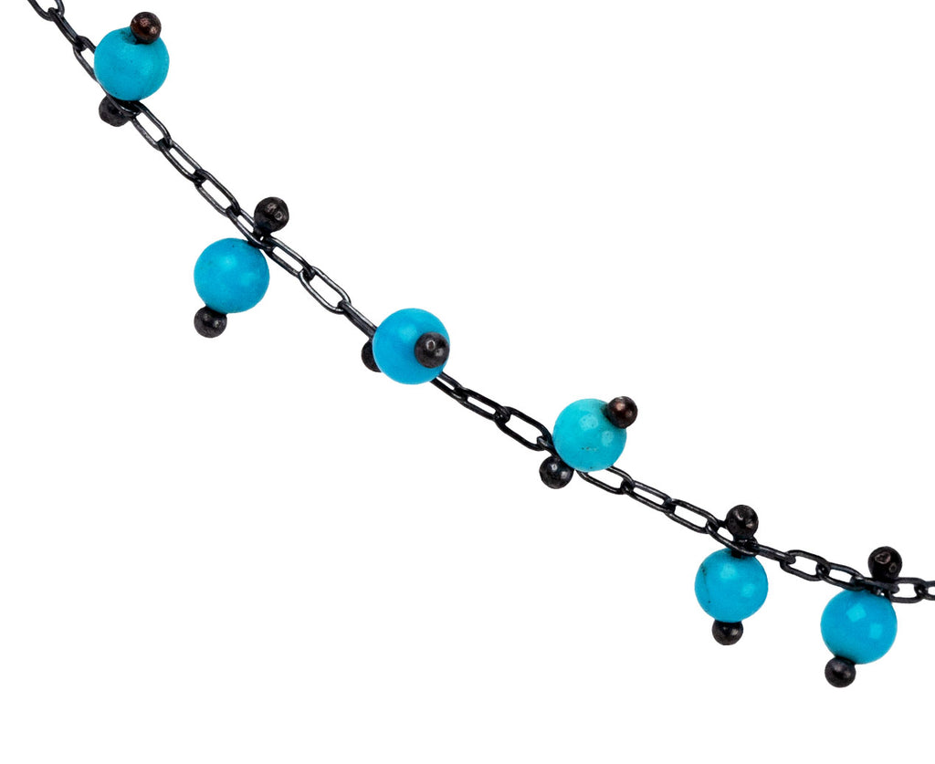 Oxidized Sterling Silver Turquoise Studded Bracelet