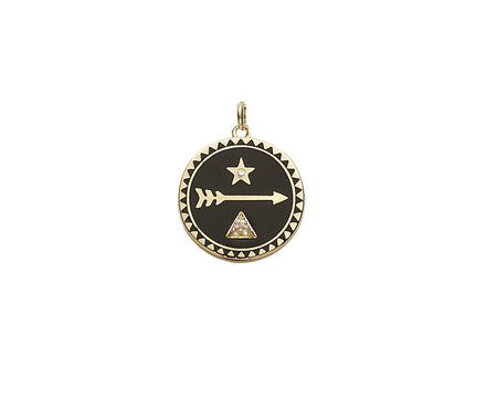Black Enamel Petite Dream Medallion Pendant ONLY - TWISTonline 