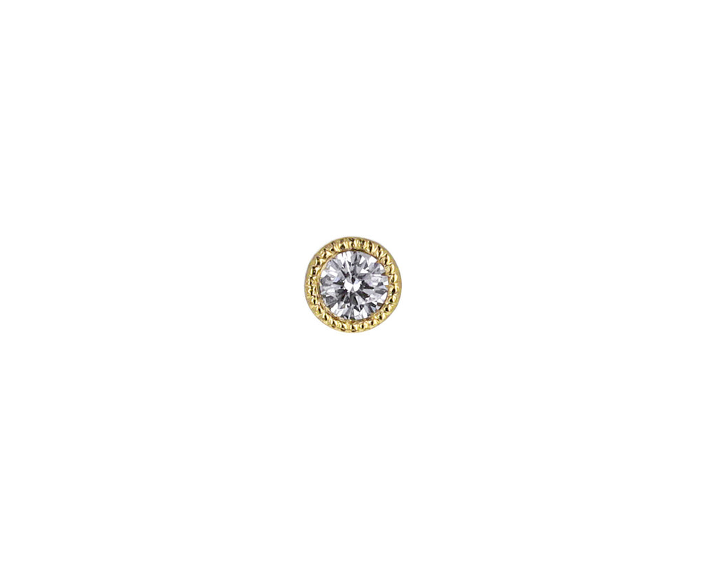 2mm Scalloped Set Diamond SINGLE Stud