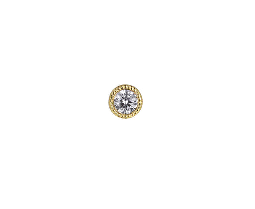 2mm Scalloped Set Diamond SINGLE Stud