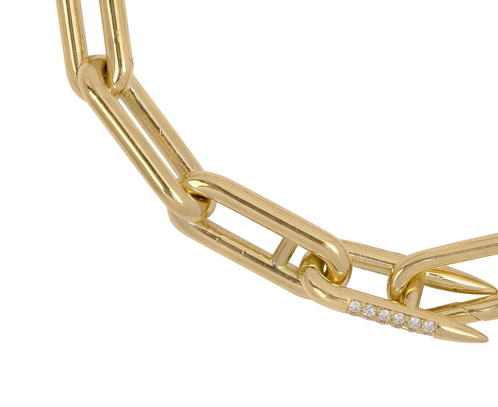 Heavy Metal Chain Bracelet with Diamond Spur