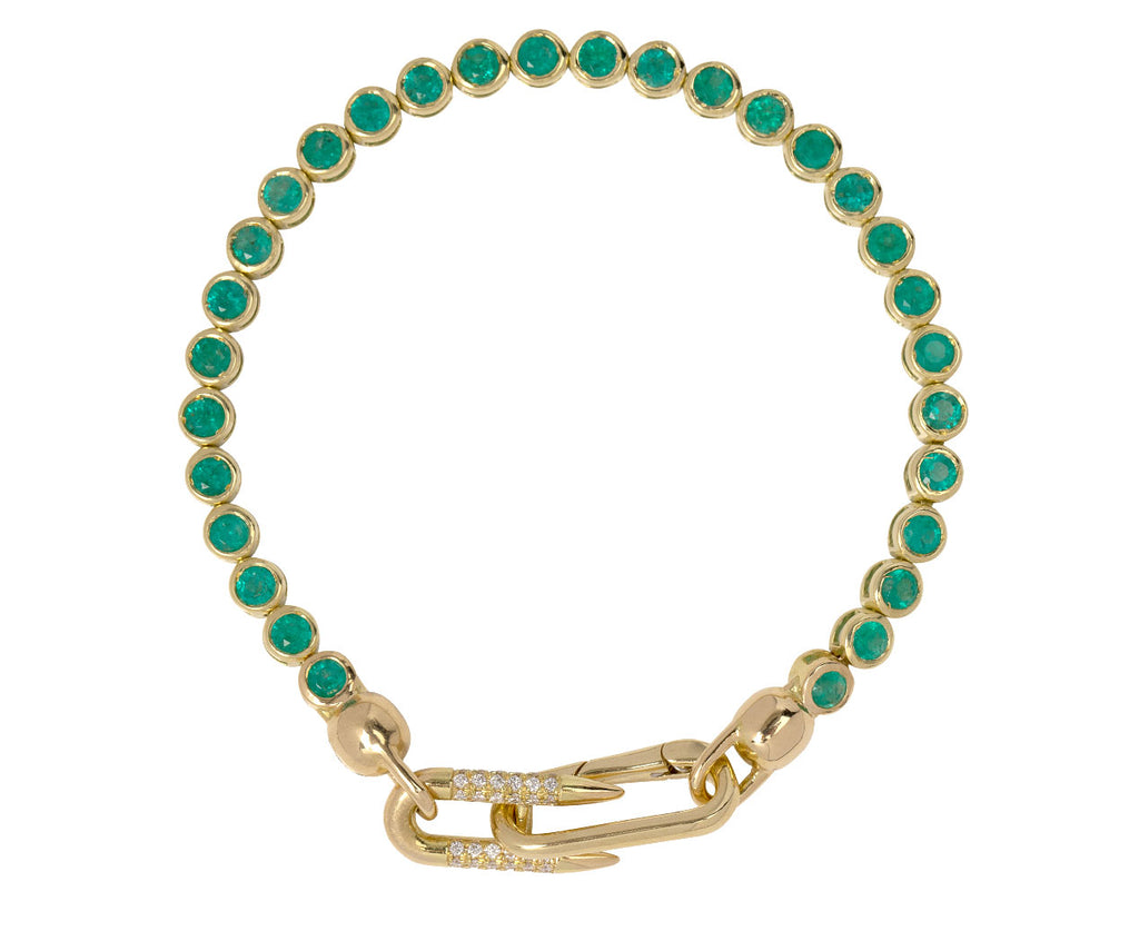 Emerald Modular Bracelet with Diamond Spur Clasp