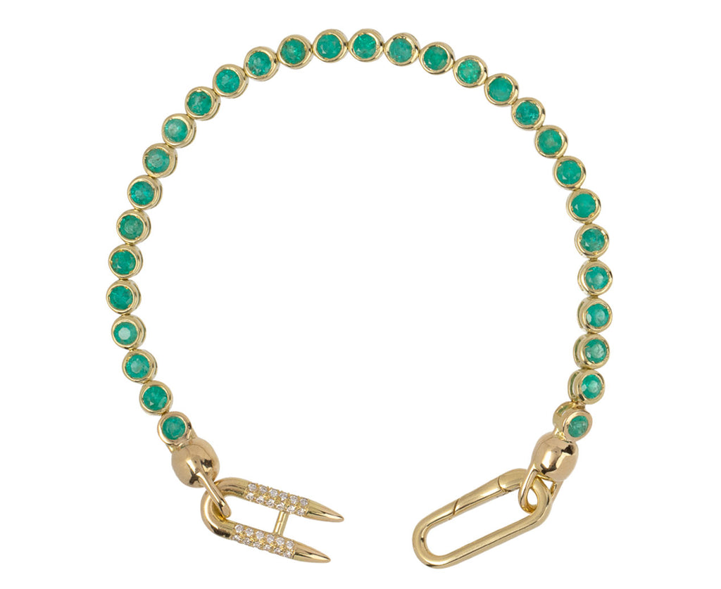 Emerald Modular Bracelet with Diamond Spur Clasp