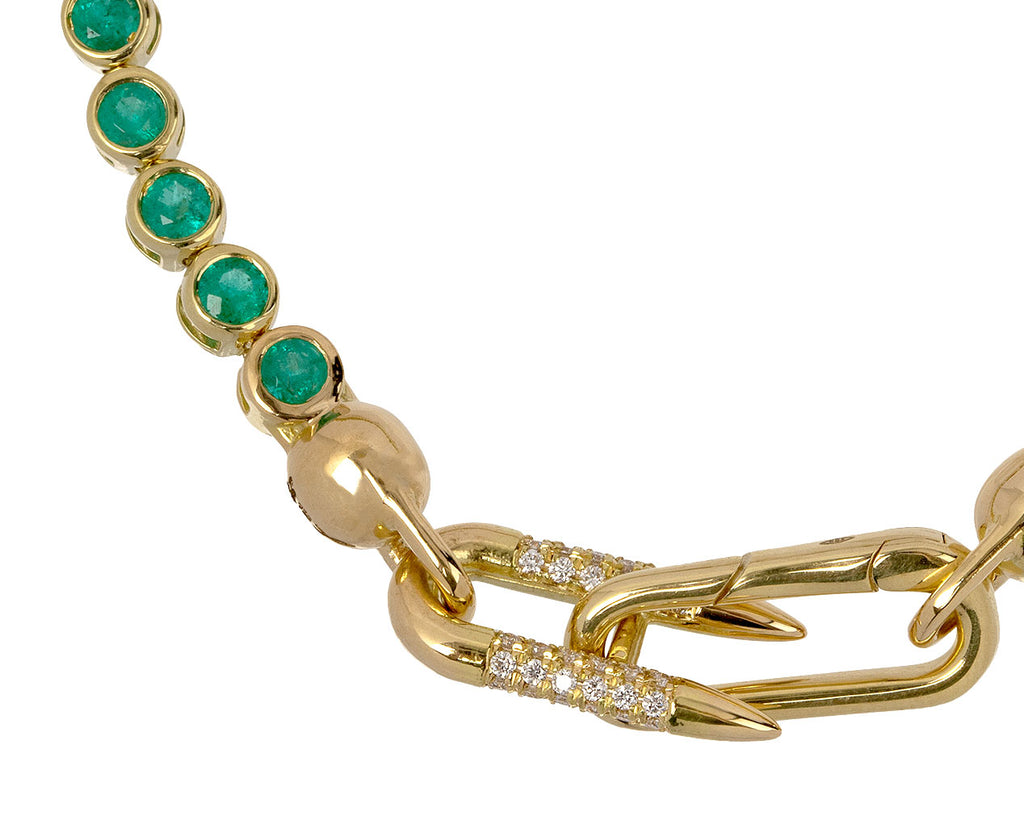 Emerald Modular Bracelet with Diamond Spur Clasp