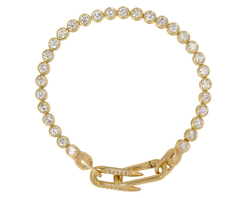 Yellow Gold Diamond Modular Bracelet with Diamond Spur Clasp