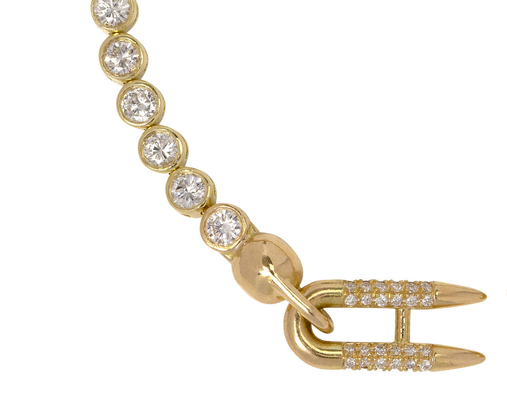 Yellow Gold Diamond Modular Bracelet with Diamond Spur Clasp