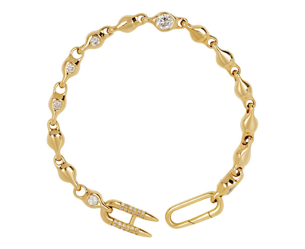 Uniform Object Diamond Reflective Bracelet Clasp Open